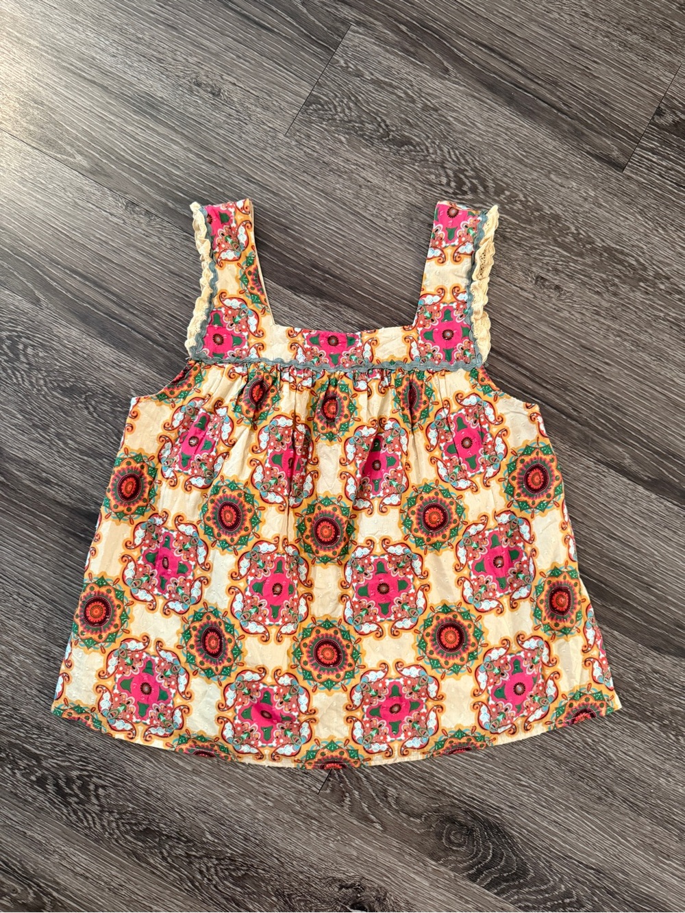Anthropologie Let Me Be abstract ruffle tank